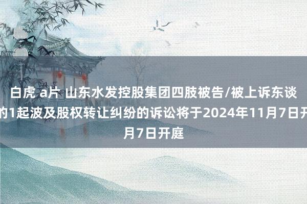 白虎 a片 山东水发控股集团四肢被告/被上诉东谈主的1起波及股权转让纠纷的诉讼将于2024年11月7日开庭