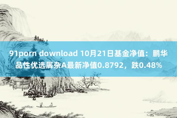 91porn download 10月21日基金净值：鹏华品性优选羼杂A最新净值0.8792，跌0.48%