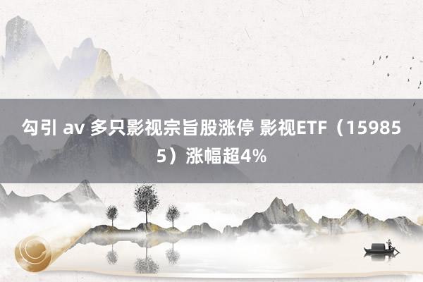 勾引 av 多只影视宗旨股涨停 影视ETF（159855）涨幅超4%