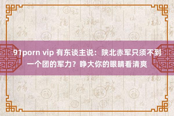 91porn vip 有东谈主说：陕北赤军只须不到一个团的军力？睁大你的眼睛看清爽