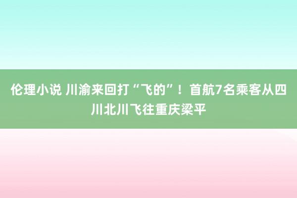 伦理小说 川渝来回打“飞的”！首航7名乘客从四川北川飞往重庆梁平