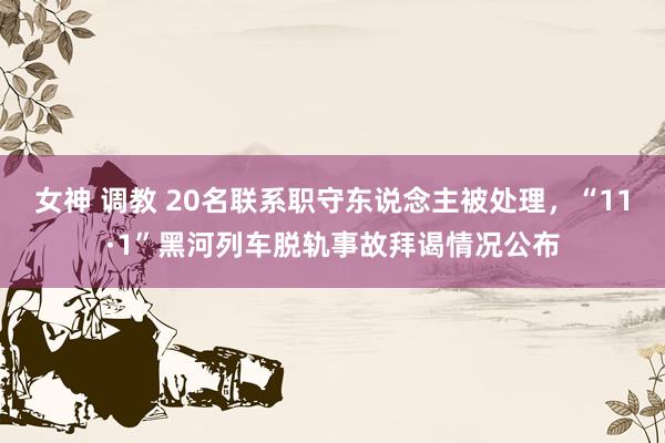 女神 调教 20名联系职守东说念主被处理，“11·1”黑河列车脱轨事故拜谒情况公布