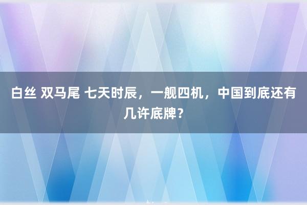 白丝 双马尾 七天时辰，一舰四机，中国到底还有几许底牌？