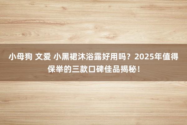 小母狗 文爱 小黑裙沐浴露好用吗？2025年值得保举的三款口碑佳品揭秘！